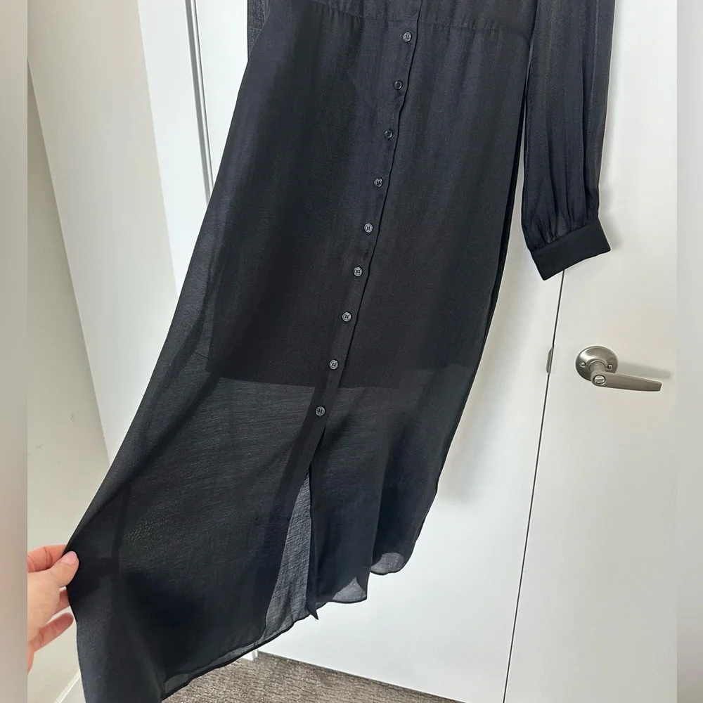 NWT Oak + Fort Black Button‑Front Dress - Picture 3 of 6